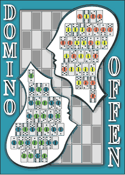 Der Umschlag des Spieles des Dominos