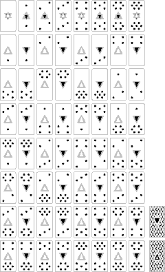 Den vierten Spielsatz des Dominos.